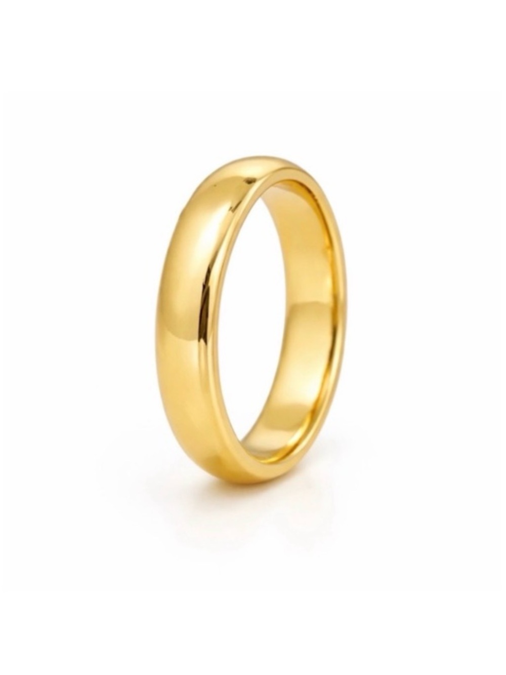 14K Gold Plated Band Ring 5 mm | Simple Dome Wedding Ring | Minimal Jewelry